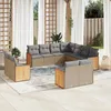 Image de Vidaxl Salon De Jardin 11 Pcs Avec Coussins Beige RÃ©sine TressÃ©e