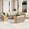 Image de Vidaxl Salon De Jardin Avec Coussins 12 Pcs Beige RÃ©sine TressÃ©e