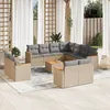 Image de Vidaxl Salon De Jardin Avec Coussins 12 Pcs Beige RÃ©sine TressÃ©e