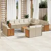 Image de Vidaxl Salon De Jardin Avec Coussins 14 Pcs Beige RÃ©sine TressÃ©e