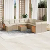 Image de Vidaxl Salon De Jardin Avec Coussins 12 Pcs Beige RÃ©sine TressÃ©e