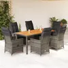Image de Vidaxl Ensemble Ã Manger De Jardin Et Coussins 7 Pcs Gris Rotin