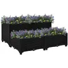 Image de Vidaxl Ensemble Ã Manger De Jardin Coussins 5pcs Noir RÃ©sine TressÃ©e