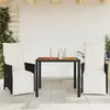 Image de vidaXL Ensemble de bistro 3 pcs avec coussins noir résine tressée