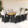 Image de vidaXL Ensemble à manger de jardin 9pcs coussins noir résine tressée