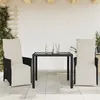 Image de Vidaxl Ensemble De Bistro 3 Pcs Avec Coussins Noir RÃ©sine TressÃ©e