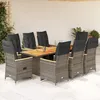 Image de Vidaxl Ensemble De Bistro De Jardin 9 Pcs Coussins Gris Poly Rotin