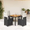 Image de Vidaxl Ensemble De Bistro De Jardin 5 Pcs Coussins Noir Poly Rotin
