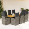 Image de Vidaxl Ensemble De Bistro De Jardin 9 Pcs Coussins Gris Poly Rotin