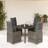 Image de Vidaxl Ensemble De Bistro De Jardin 5 Pcs Coussins Gris Poly Rotin