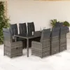 Image de Vidaxl Ensemble De Bistro De Jardin 9 Pcs Coussins Gris Poly Rotin
