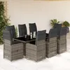 Image de Vidaxl Ensemble De Bistro De Jardin 9 Pcs Coussins Gris Poly Rotin