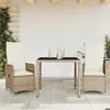 Image de vidaXL Ensemble de bistro de jardin 3 pcs coussins beige poly rotin3277095