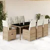 Image de Vidaxl Ensemble De Bistro De Jardin 9 Pcs Coussins Beige Poly Rotin