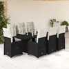 Image de Vidaxl Ensemble De Bistro De Jardin 9 Pcs Coussins Noir Poly Rotin