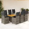 Image de Vidaxl Ensemble De Bistro De Jardin 9 Pcs Coussins Gris Poly Rotin