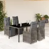 Image de Vidaxl Ensemble De Bistro De Jardin 5 Pcs Coussins Gris Poly Rotin
