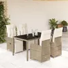Image de vidaXL Ensemble de bistro de jardin 5 pcs coussins marron poly rotin