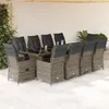 Image de Vidaxl Ensemble De Bistro De Jardin 11 Pcs Coussins Gris Poly Rotin