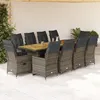 Image de Vidaxl Ensemble De Bistro De Jardin 11 Pcs Coussins Gris Poly Rotin