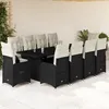 Image de Vidaxl Ensemble De Bistro De Jardin 11 Pcs Coussins Noir Poly Rotin