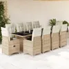 Image de Vidaxl Ensemble De Bistro De Jardin 11 Pcs Coussins Beige Poly Rotin