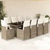 Image de Vidaxl Ensemble De Bistro De Jardin 11 Pcs Coussins Beige Poly Rotin