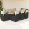 Image de Vidaxl Ensemble De Bistro De Jardin 9 Pcs Coussins Noir Poly Rotin