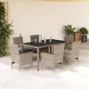 Image de vidaXL Ensemble à manger de jardin avec coussins 7 pcs rotin et verre3278576