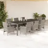 Image de Vidaxl Ensemble Ã Manger De Jardin Et Coussins 9 Pcs Gris Rotin Verre