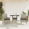 Image de vidaXL Ensemble à manger de jardin avec coussins 3 pcs rotin et verre3278611