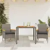 Image de vidaXL Ensemble à manger de jardin et coussins 3 pcs gris rotin acacia