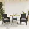 Image de Vidaxl Ensemble Ã Manger De Jardin Et Coussins 3 Pcs Noir Rotin Acacia