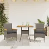 Image de Vidaxl Ensemble Ã Manger De Jardin Et Coussins 3 Pcs Gris Rotin Acacia