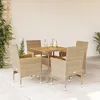 Image de Vidaxl Ensemble Ã Manger De Jardin Et Coussins 5pcs Beige Rotin Acacia