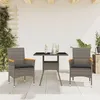 Image de Vidaxl Ensemble Ã Manger De Jardin Et Coussins 3 Pcs Gris Rotin Verre