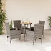 Image de Vidaxl Ensemble Ã Manger De Jardin Et Coussins 5 Pcs Gris Rotin Acacia
