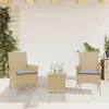 Image de Vidaxl Ensemble De Bistro Avec Coussins 3 Pcs Beige Rotin Et Verre