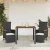 Image de Vidaxl Ensemble Ã Manger De Jardin Avec Coussins 3 Pcs Noir