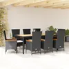 Image de Vidaxl Ensemble Ã Manger De Jardin 9pcs Coussins Noir RÃ©sine TressÃ©e