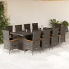 Image de Vidaxl Ensemble Ã Manger De Jardin 11pcs Avec Coussins Gris Poly Rotin