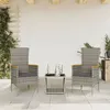 Image de vidaXL Ensemble à manger de jardin 3 pcs coussins gris résine tressée
