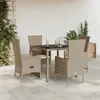 Image de Vidaxl Ensemble Ã Manger De Jardin Avec Coussins 5pcs Beige Poly Rotin