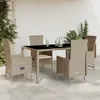 Image de Vidaxl Ensemble Ã Manger De Jardin Avec Coussins 5pcs Beige Poly Rotin