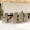 Image de vidaXL Vidaxl Ensemble À Manger De Jardin Et Coussins 9 Pcs Beige Poly Rotin