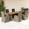 Image de Vidaxl Ensemble Ã Manger De Jardin Et Coussins 7 Pcs Gris Rotin