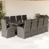 Image de vidaXL Vidaxl Ensemble À Manger De Jardin 11pcs Avec Coussins Gris Poly Rotin