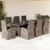 Image de vidaXL Ensemble à manger de jardin 9 pcs coussins gris résine tressée