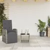 Image de Vidaxl Ensemble Ã Manger De Jardin Et Coussins 2 Pcs Gris Rotin