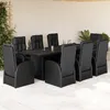 Image de Vidaxl Ensemble Ã Manger De Jardin 9pcs Coussins Noir RÃ©sine TressÃ©e
